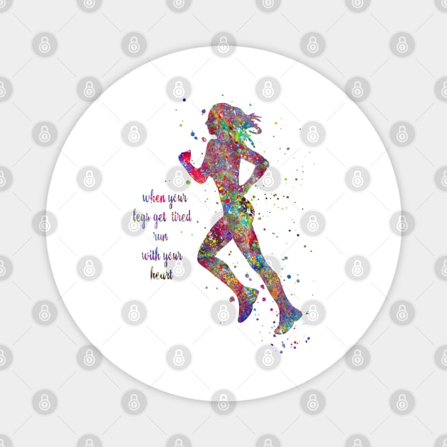 Running woman Magnet by RosaliArt